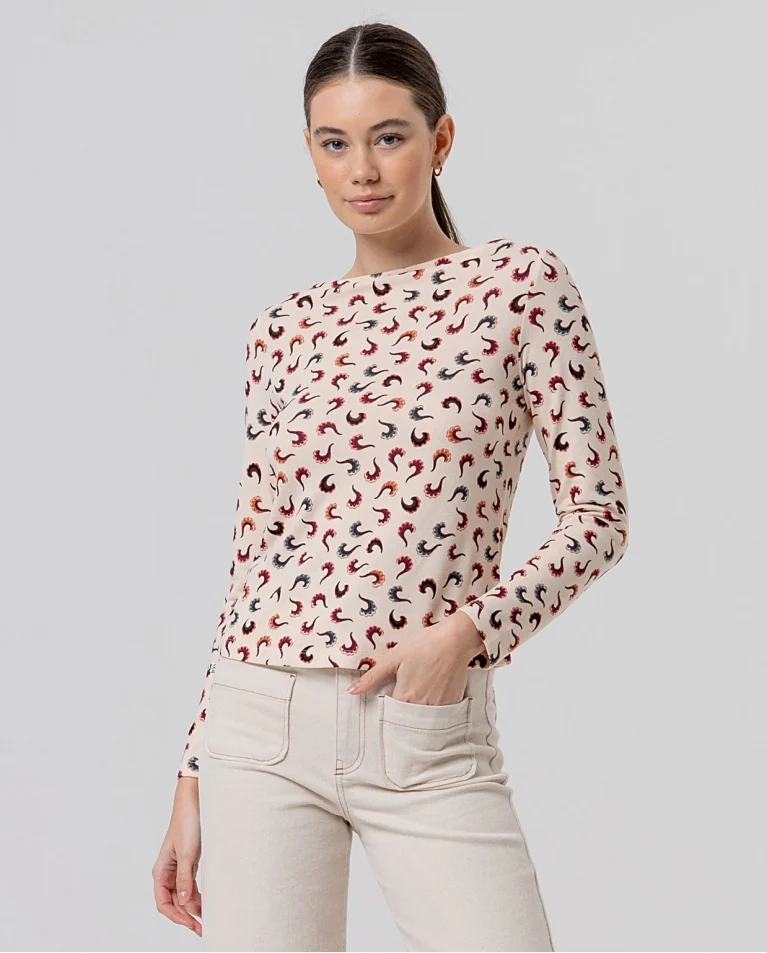 Camiseta Surkana estampada cruda semibarco