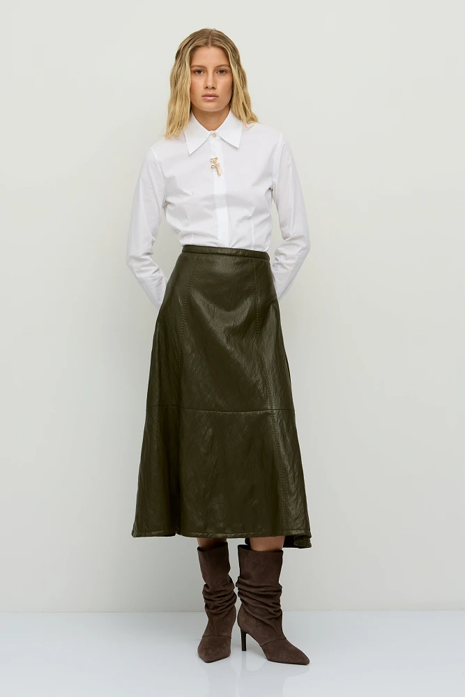 Falda BSB cuero verde