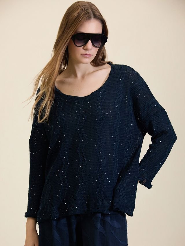 Jersey Meisie azul lentejuelas