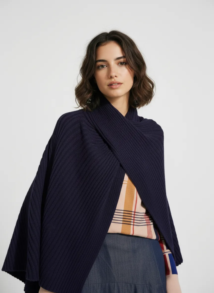 Poncho WNT azul canale